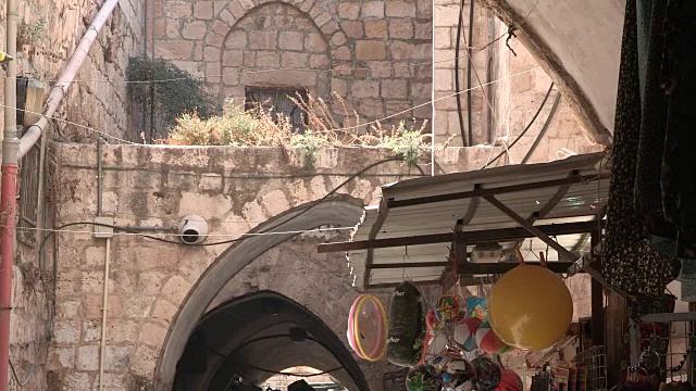 以色列耶路撒冷穆斯林区行人区视频下载