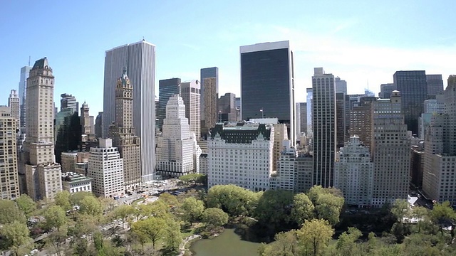 曼哈顿和纽约中央公园的鸟瞰图视频下载