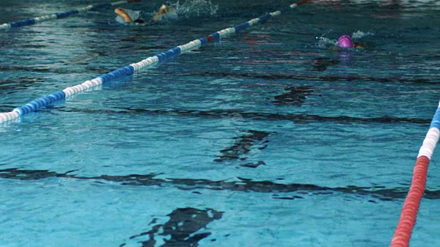 女子游泳运动员游自由泳视频素材