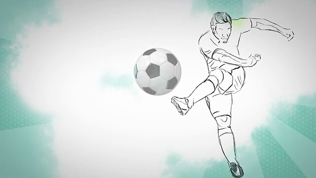 足球运动员射击-循环视频素材