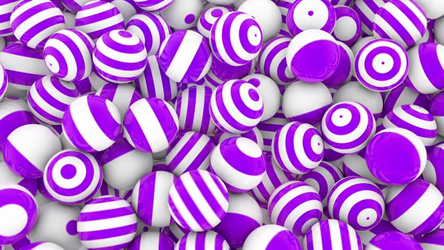 条纹紫色和白色球体- 4个视频在1视频下载