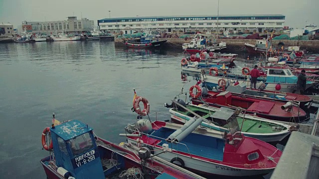 西班牙加利西亚的渔港维戈视频下载
