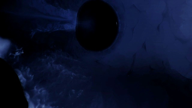 “黑色飞碟”接近了一个外星世界视频素材