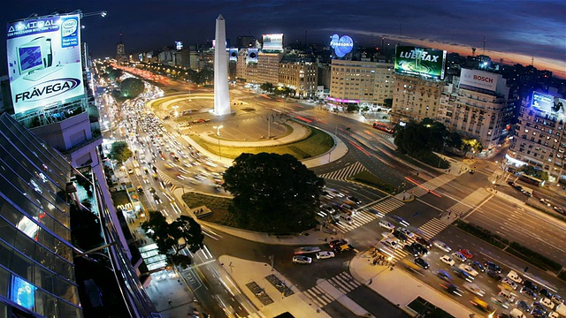 T/L 布宜诺斯艾利斯方尖碑和共和国广场视频素材