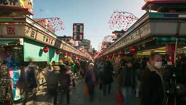 浅草寺附近的东京市场视频素材