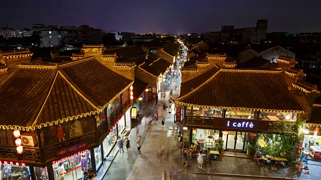 中国扬州老街夜景视频下载