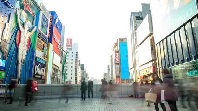 大阪南波区，时光流逝。视频素材