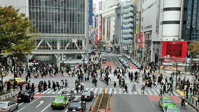 世界上最繁忙的步行街涩谷/东京，日本视频素材
