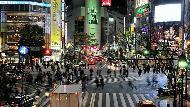 这是世界上最繁忙的步行街，东京，日本视频素材