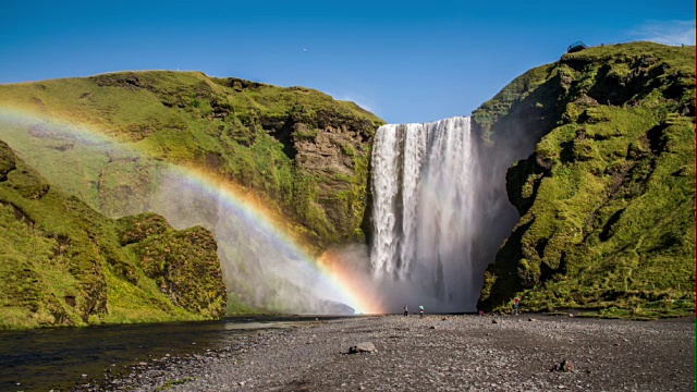 Skogafoss瀑布、冰岛视频素材