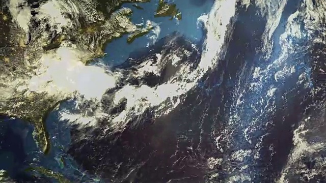 旋转的地球:放大北美视频素材
