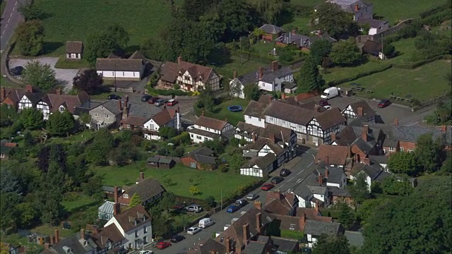 威布利村-鸟瞰图-英格兰，赫里福德郡，威布利，英国视频下载