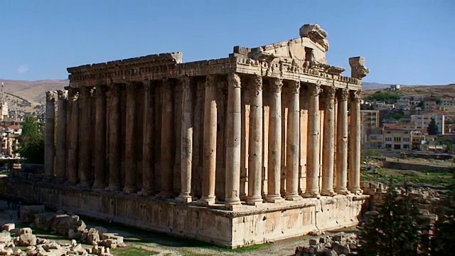 黎巴嫩，贝卡谷，巴勒贝克，罗马考古遗址，大庭院视频下载