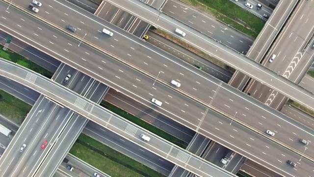 航拍泰国曼谷高速公路交通视频素材