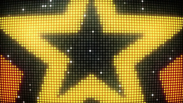 LED墙倒计时-橙色和黄色星星(全高清)视频下载