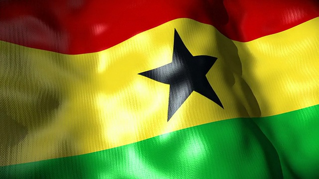 加纳国旗飘扬，盘旋视频下载