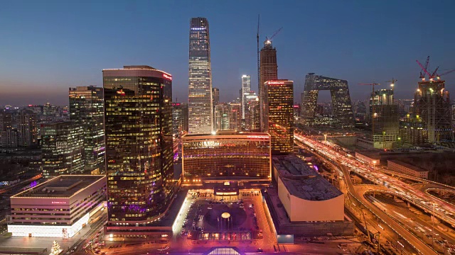 时间间隔:北京国际贸易中心/中国北京视频素材