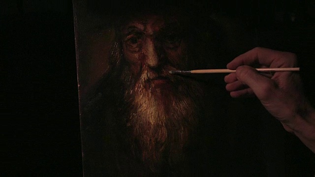 男艺术家手绘文艺复兴时期的画4k。视频素材