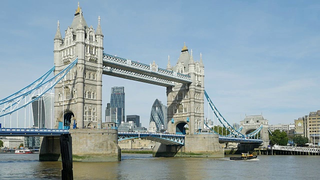 伦敦塔桥和伦敦金融城视频素材