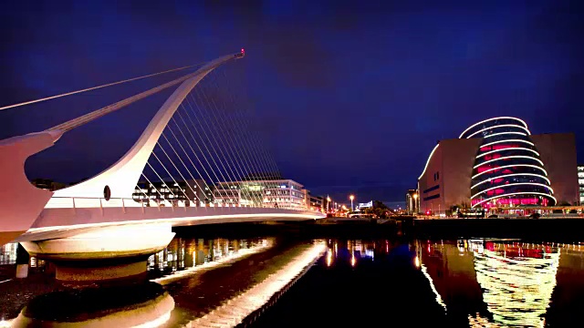 爱尔兰都柏林，萨缪尔·贝克特的黄昏桥视频下载