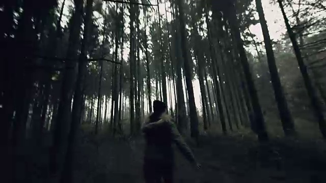 在森林里追一个年轻女人视频素材