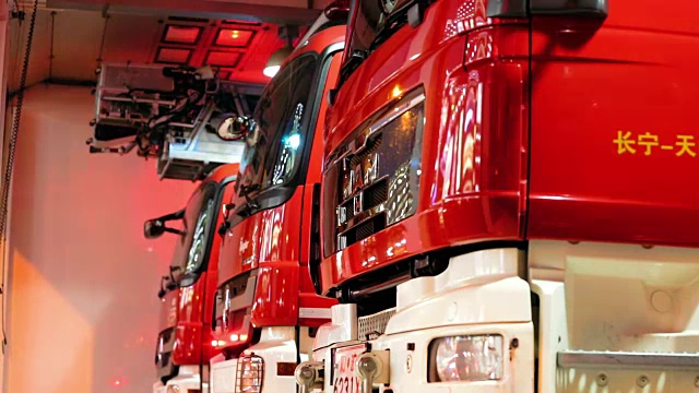上海市消防局消防车视频素材