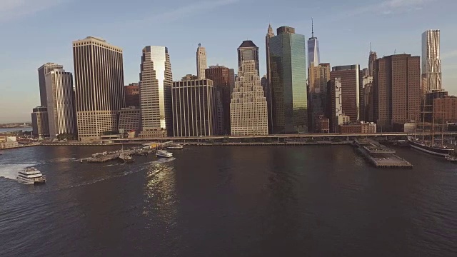 曼哈顿天际线和港口，纽约，美国视频素材