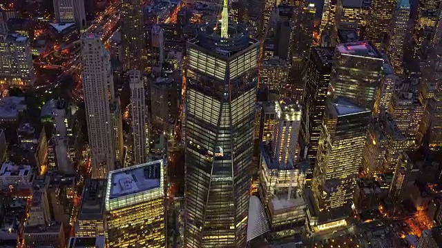纽约自由塔的夜景视频素材