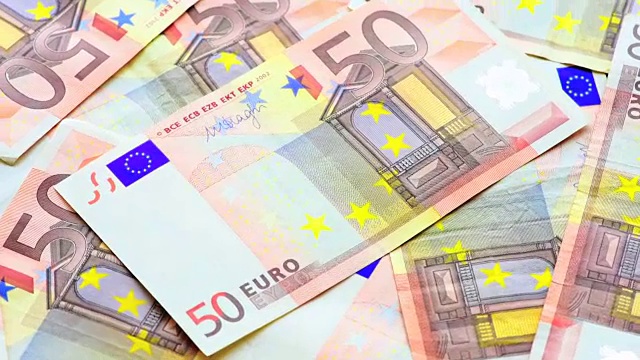 50欧元面额的钞票视频素材