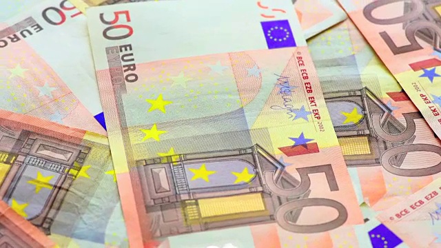 欧元纸币的背景视频素材
