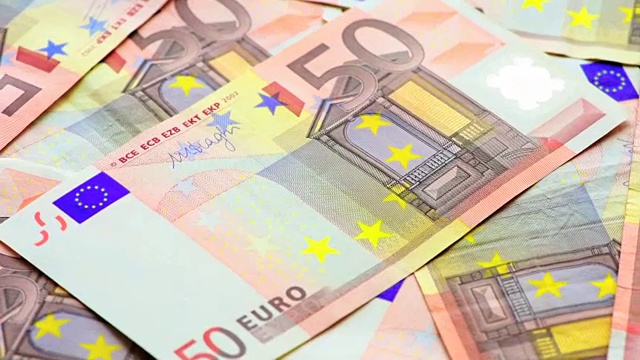 欧元纸币的背景视频素材