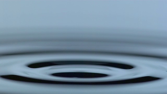 水滴落在静止的水面上-近距离观察视频素材