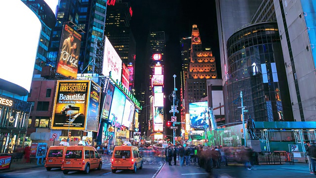 高清延时:纽约时代广场视频素材