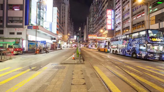 4k，延时，夜城香港视频素材