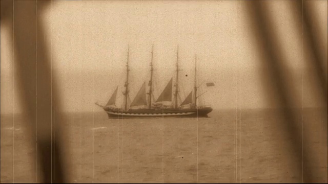海上风格的老电影里的老高船视频下载