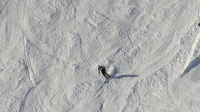 WS TS航拍在summit / Oberstdorf, Bavaria, Germany滑冰滑雪视频素材
