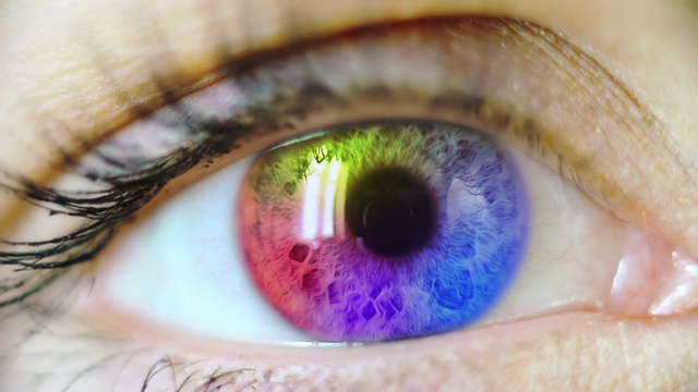 五彩缤纷的人类的眼睛视频素材