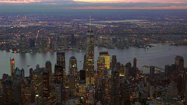 直升机拍摄的城市天际线。城市城市视图。商业区的大都市视频素材