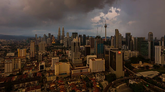 日落时光流逝吉隆坡城视频素材