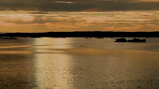 黄色的风景格陵兰的午夜太阳视频素材