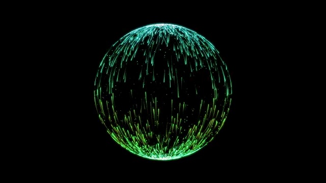 粒子球彩色的蓝色绿色循环视频素材