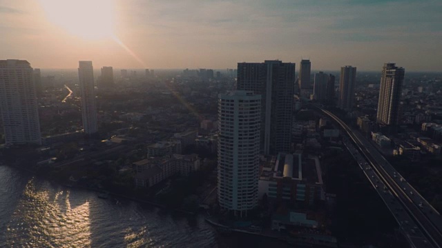 曼谷摩天大楼，鸟瞰图视频素材
