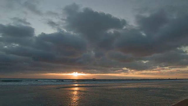 美国海滩上的日落视频素材