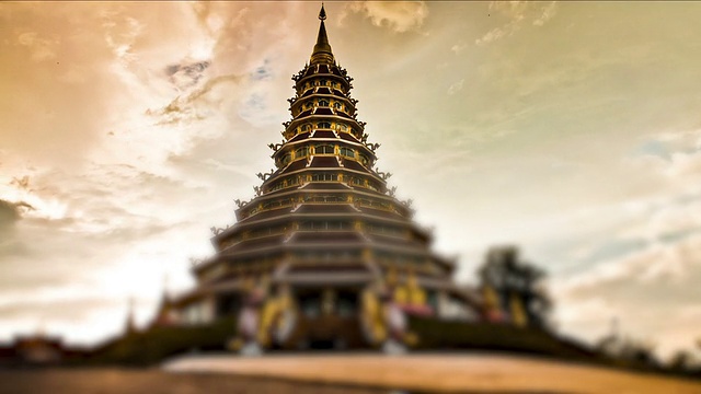时间流逝云中国寺庙东南亚泰国视频下载