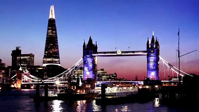 伦敦塔桥和碎片大厦视频素材