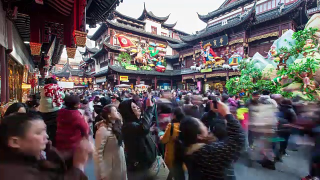 4k，时光流逝，上海豫园新年视频素材