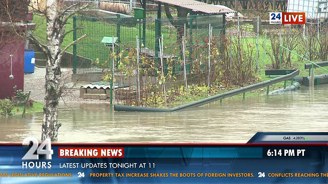 洪水袭击地区的新闻视频素材
