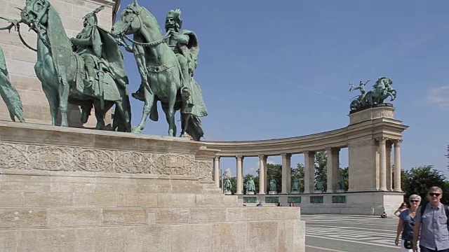 欧洲匈牙利布达佩斯英雄广场千年纪念碑视频下载