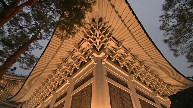 青瓦台(韩国总统官邸)的夜景视频下载