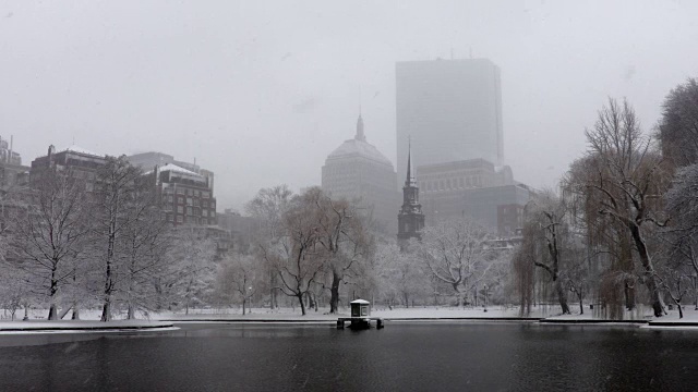 波士顿公共花园的冬天视频下载